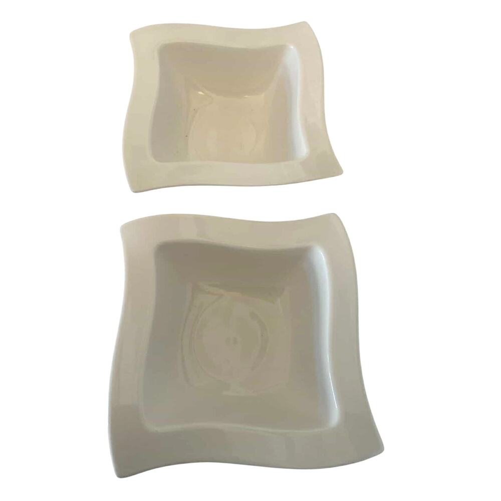 VILLEROY & BOCH 1748 Set of 2 New Wave White Cafe Soup Cereal Bowl 7” Germany - Picture 3 of 4